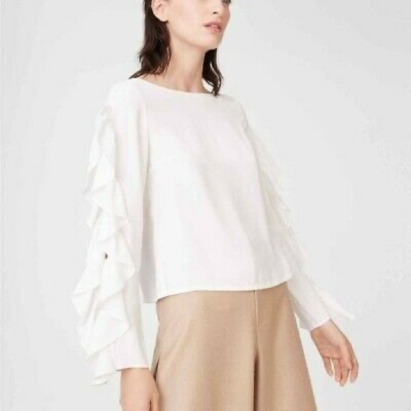 Club Monaco Ruffle Sleeve Top - Picture 1 of 5